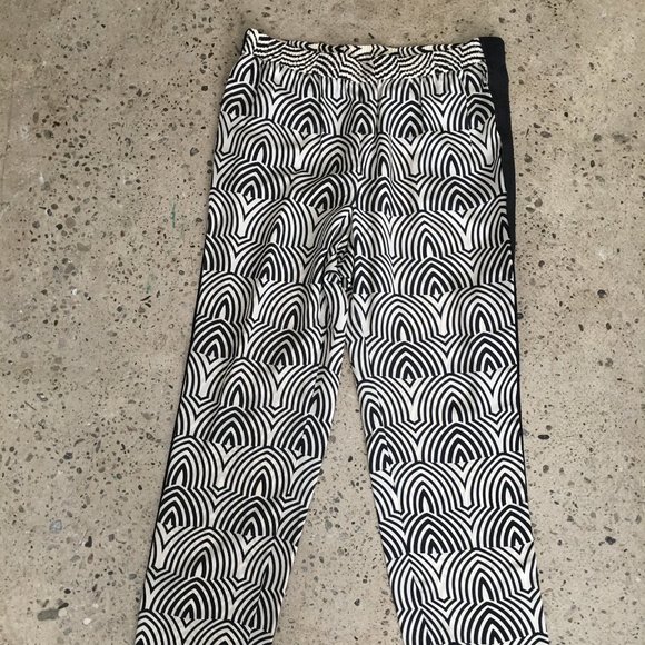 Marc Jacobs black-and-white stripe 100% silk pants - Picture 1 of 7